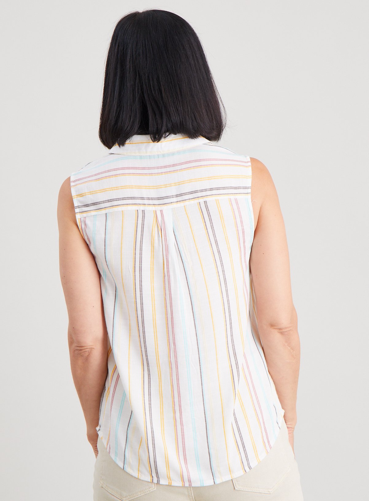 White Stripe Sleeveless Shirt 26 - Image 4 thumbnail
